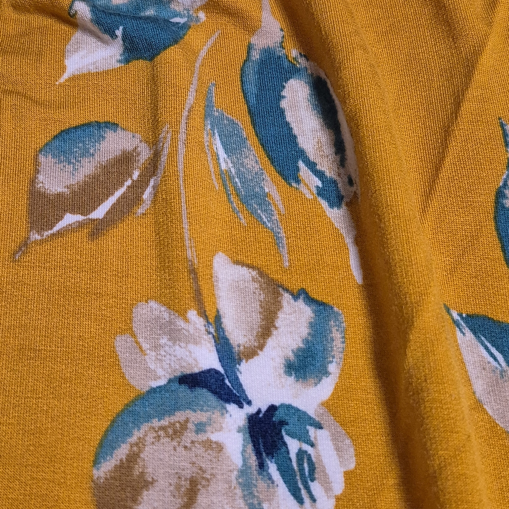Croft & Barrow XL Bohemian Yellow Floral Blouse - Picture 6 of 8